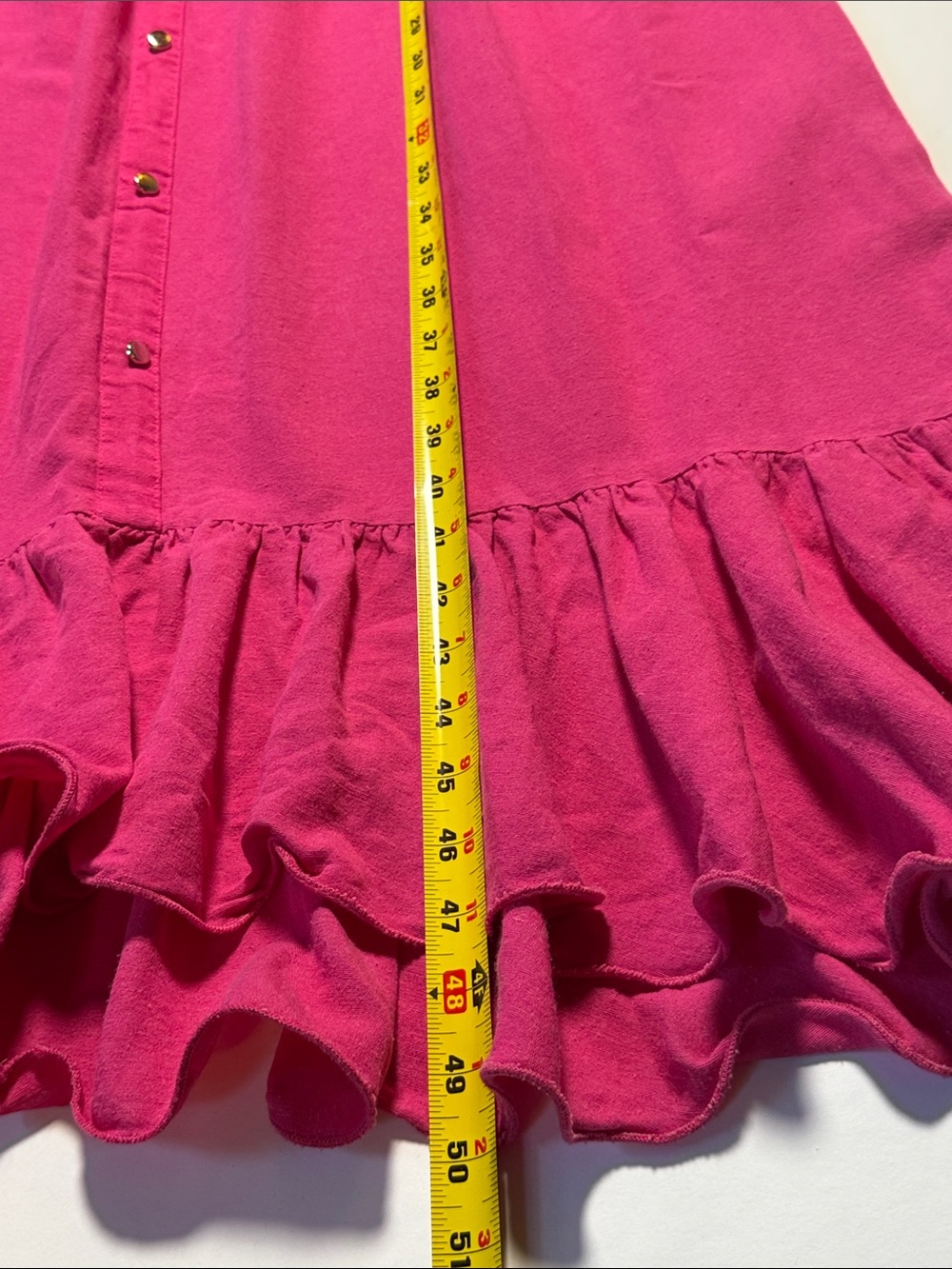 ALÏONAS London Vibrant Pink Orange Faux Button-Front Maxi Dress Ruffle Details S - Picture 9 of 10